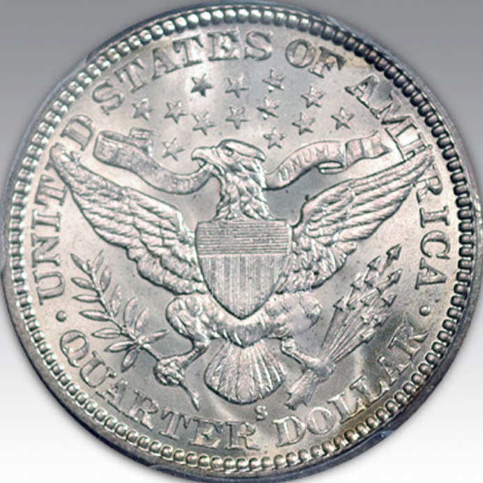 1913-S 25C Barber Quarter MS 67