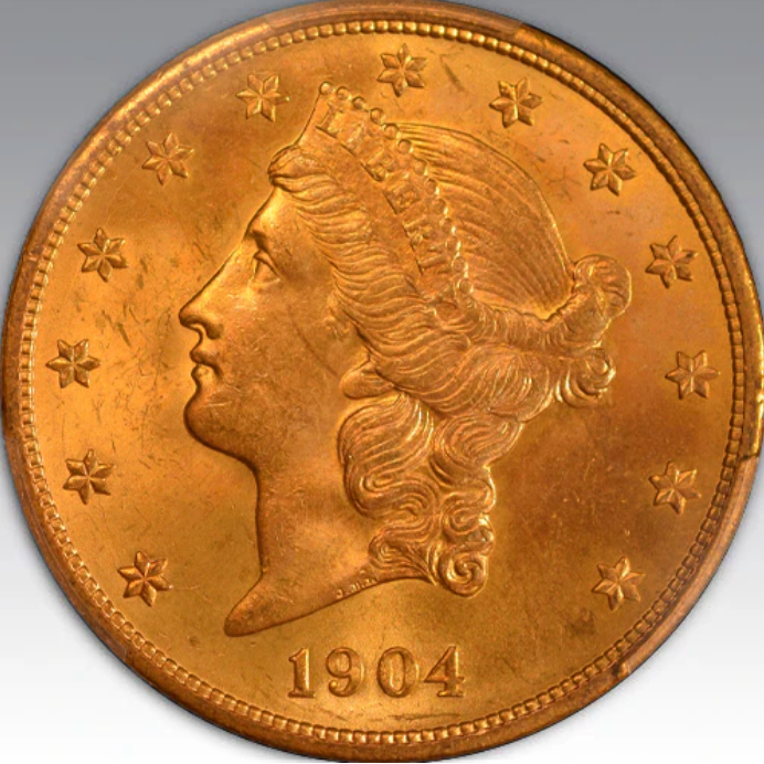 1904 $20 Liberty MS 65+