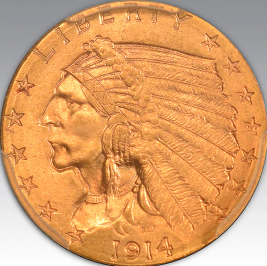 1914-D $2.50 Indian MS 65