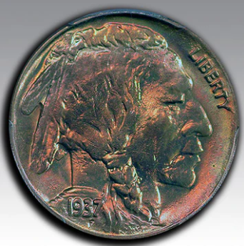 1937-D 5C Buffalo Nickel 3 Legs MS 66+