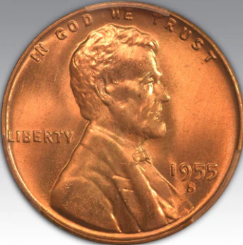 1955-S 1C Lincoln MS 66 RD