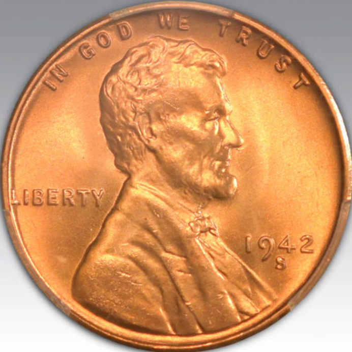 1942-S 1C Lincoln, MS 67+ RD
