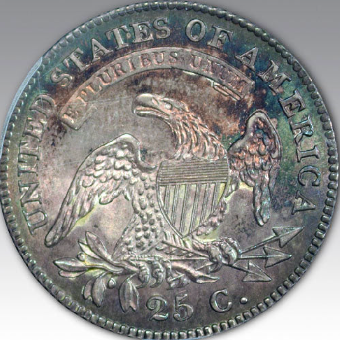 1828 25C Capped Bust Quarter MS 65