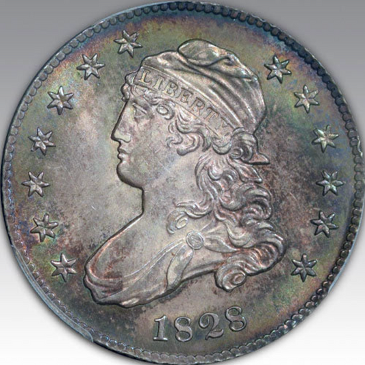 1828 25C Capped Bust Quarter MS 65