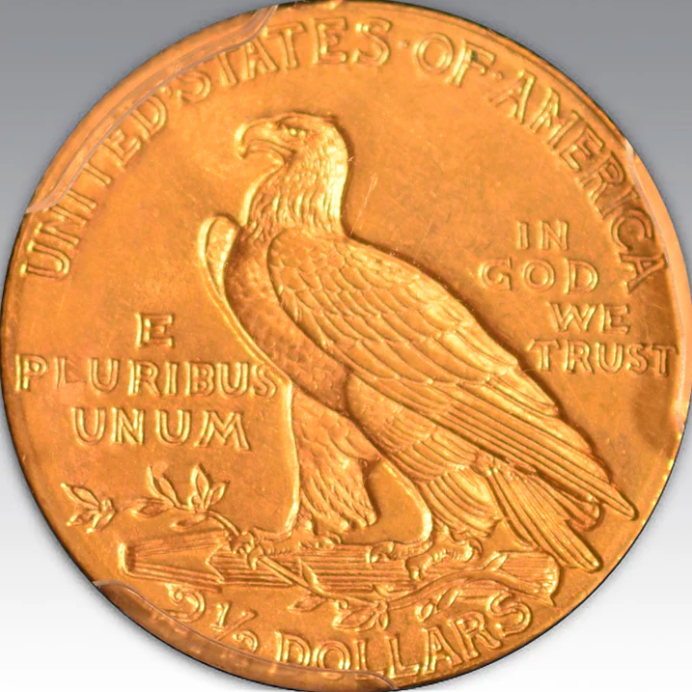 1910 $2.50 Indian MS 65