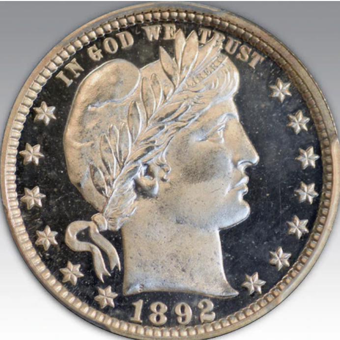 1892 25C Barber Quarter PR 67+ DC
