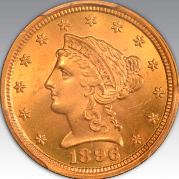 1896 $2.50 Liberty MS 65