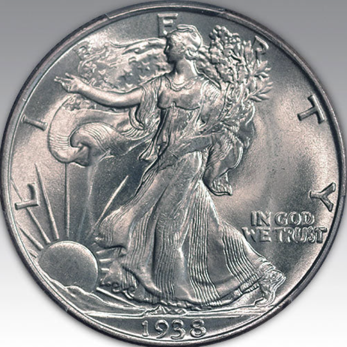 1938 50C Walking Liberty Half Dollar MS 67