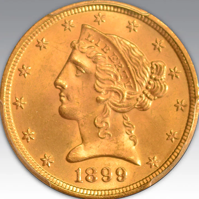 1899 $5 Liberty MS 65