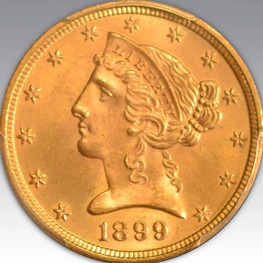 1899 $5 Liberty MS 65