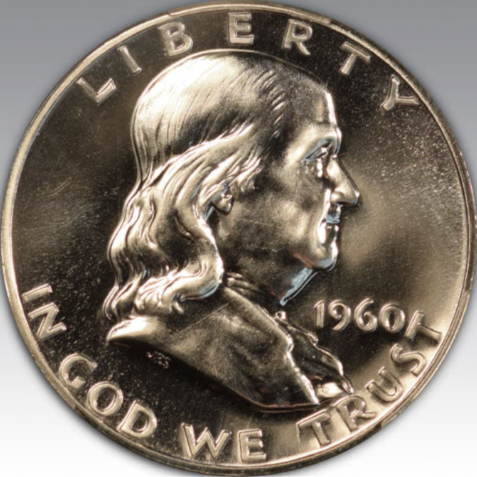1960 50C Franklin Half Dollar PR 66