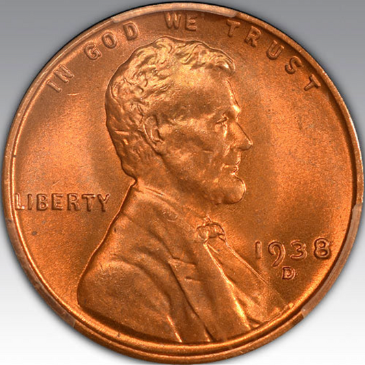 1938-D 1C Lincoln, MS 67 RD