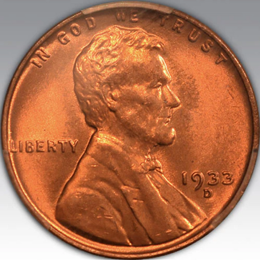 1933-D 1C Lincoln, MS 66+ RD