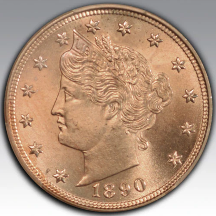 1890 5C Liberty Nickel MS 67