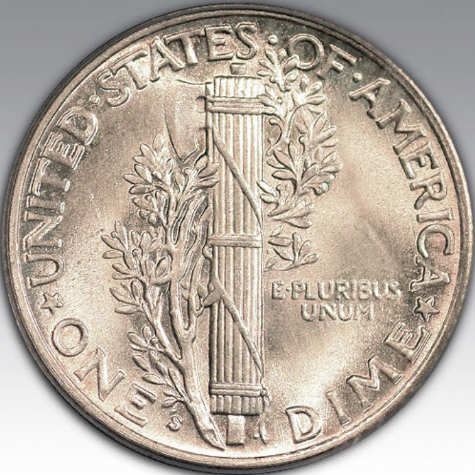1940-S 10C Mercury Dime, MS 65 FB