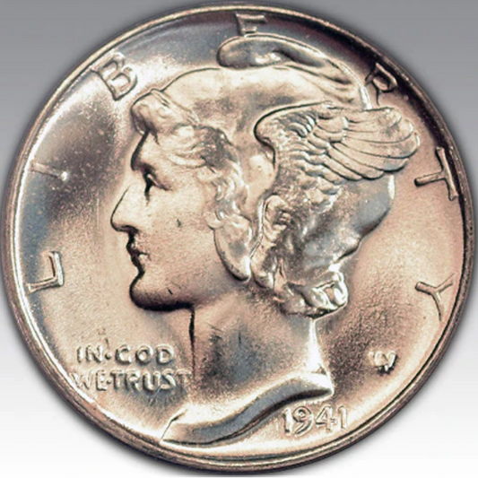 1941-D 10C Mercury Dime, MS 67 FB