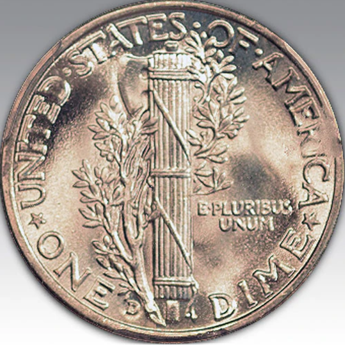 1944-D 10C Mercury Dime, MS 65 FB