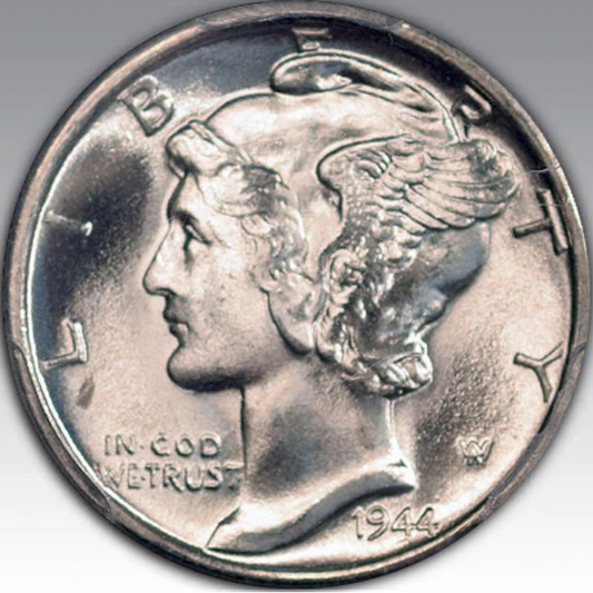 1944-D 10C Mercury Dime, MS 65 FB