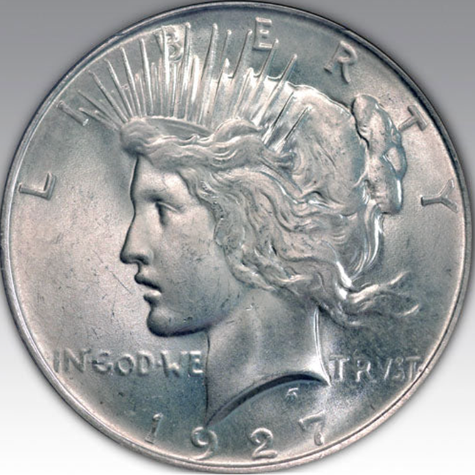 1927-D $1 Peace Dollar MS 65