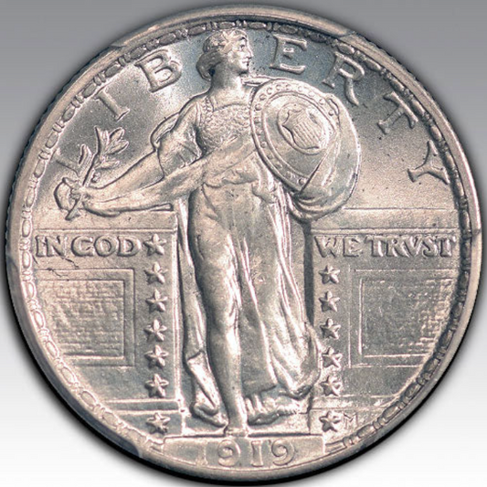1919 25C Standing Liberty, MS 66 FH