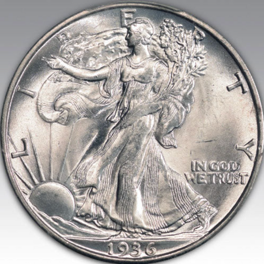1936-D 50C Walking Liberty Half Dollar MS 65
