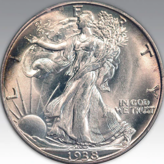 1938-D 50C Walking Liberty Half Dollar MS 67+