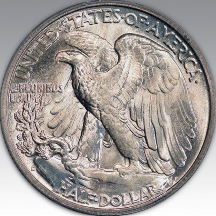1946-D 50C Walking Liberty Half Dollar MS 66