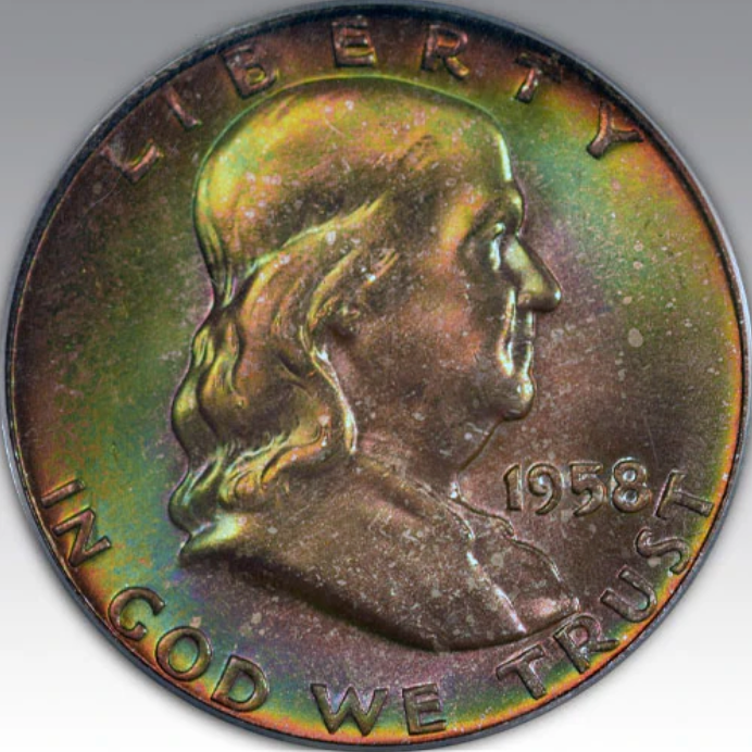 1958-D 50C Franklin Half Dollar MS 67