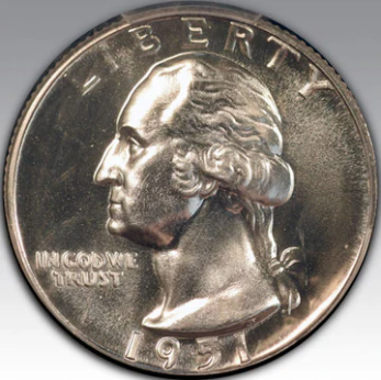 1951 25C Washington Quarter PR 68