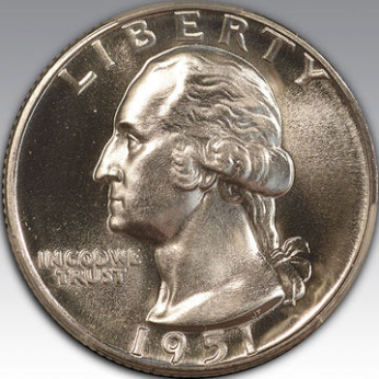 1951 25C Washington Quarter PR 67