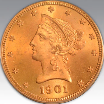 1901 $10 Liberty MS 65