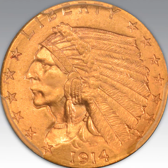1914-D $2.50 Indian MS 65