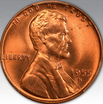 1955-S 1C Lincoln MS 66+ RD