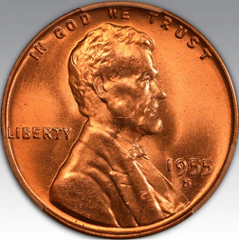 1955-S 1C Lincoln MS 66+ RD