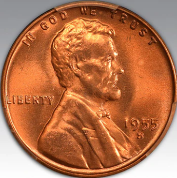 1955-S 1C Lincoln MS 66+ RD