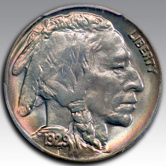 1929 5C Buffalo Nickel MS 67