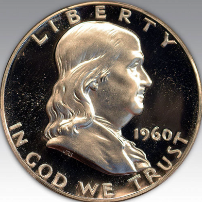 1960 50C Franklin Half Dollar PR 68 DC