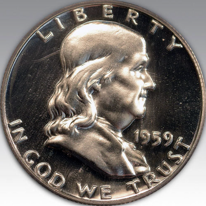 1959 50C Franklin Half Dollar PR 68 CA