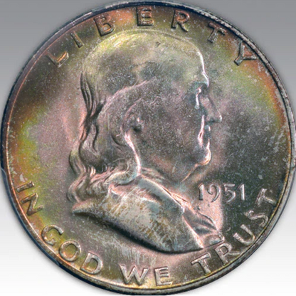 1951-S 50C Franklin Half Dollar MS 67+