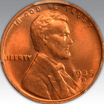 1935-D 1C Lincoln, MS 67 RD