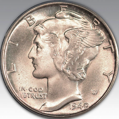 1940-S 10C Mercury Dime, MS 65 FB