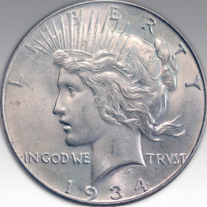 1934 $1 Peace Dollar MS 65