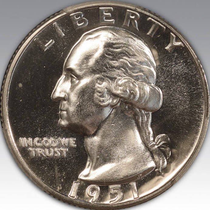 1951 25C Washington Quarter PR 67