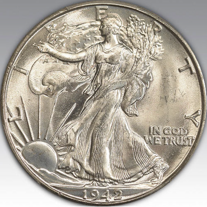 1942-D 50C Walking Liberty Half Dollar MS 65+