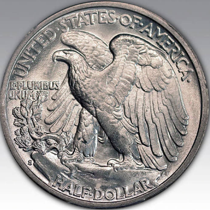 1942-S 50C Walking Liberty Half Dollar MS 65