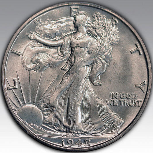 1942-S 50C Walking Liberty Half Dollar MS 65
