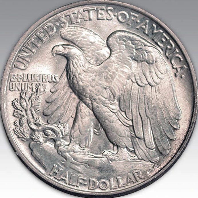 1945 50C Walking Liberty Half Dollar MS 65
