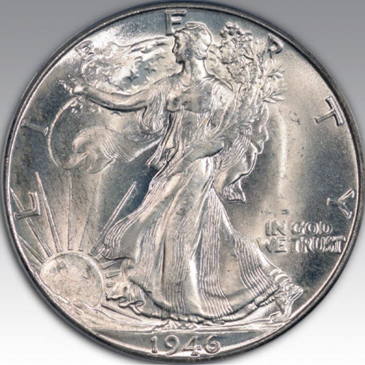 1946-D 50C Walking Liberty Half Dollar MS 66