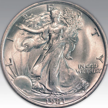 1921 50C Walking Liberty Half Dollar MS 65