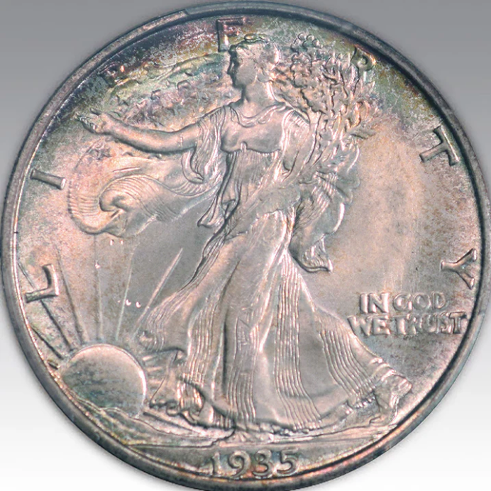 1935-S 50C Walking Liberty Half Dollar MS 66+
